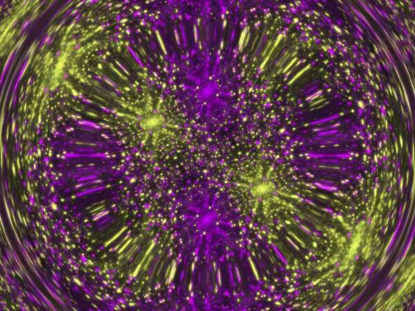4K Lime & Purple Particles Spinning Free To Use Looped Motion Background Video With No Copyright
