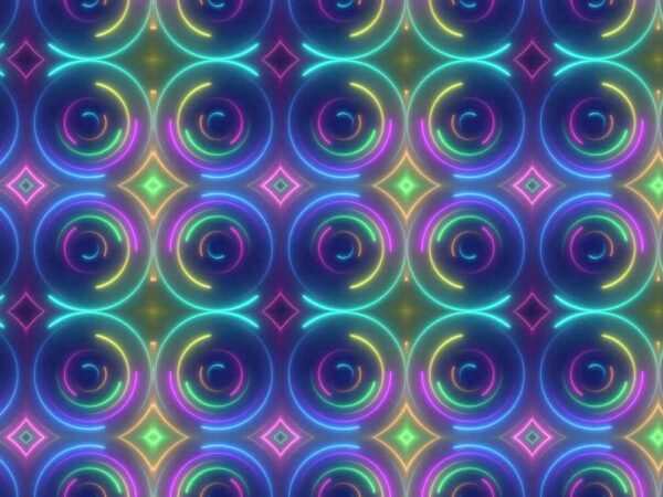 4K Colorful Neon Circles Screensaver || Free UHD Motion Background || Free Download